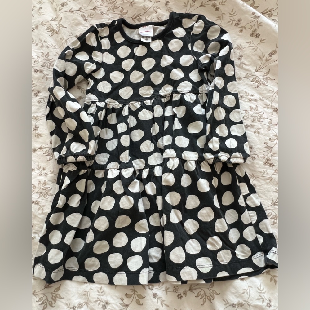 Polka Dot Kids Dress - Black and White